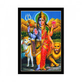 Generic Lord Shiva Painting with Synthetic Photo Frame (Multicolor)