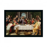 Generic Jesus Christ Painting with Synthetic Photo Frame (Multicolor)