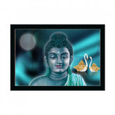 Generic Buddha Painting with Synthetic Photo Frame (Multicolor)