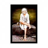 Generic Saibaba Painting with Synthetic Photo Frame (Multicolor)