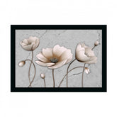 Generic Flower Painting with Synthetic Photo Frame (Multicolor)