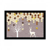Generic Flower Painting Painting with Synthetic Photo Frame (Multicolor)