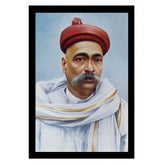Generic Bal Gangadhar Tilak Painting with Synthetic Photo Frame (Multicolor)