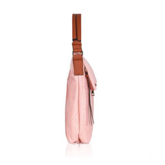 Generic Women's Faux Leather Textured Sling Bag (Pink)