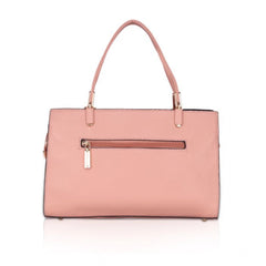 Generic Women's Faux Leather Textured Adjustable Long Belt Handbag (Pink)