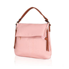 Generic Women's Faux Leather Textured Sling Bag (Pink)