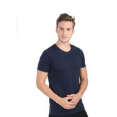 Generic Men's Casual Short Sleeves Cotton Round Neck T-shirt (Navy blue)