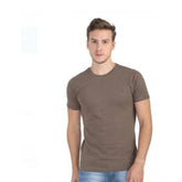 Generic Men's Casual Short Sleeves Cotton Round Neck T-shirt (Khaki)