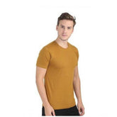 Generic Men's Casual Short Sleeves Cotton Round Neck T-shirt (Mustard)