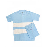 Generic Men's Casual Short Sleeves Cotton Polo Neck T-shirt (Aqua Blue)