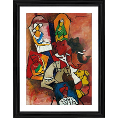 Generic Royal Procession Painting With Wood Photo Frame (Multicolor)
