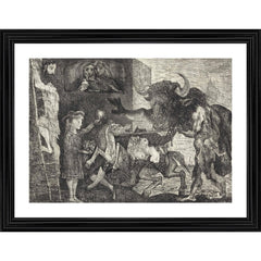 Generic Minotauromachy 1935 Painting With Wood Photo Frame (Multicolor)