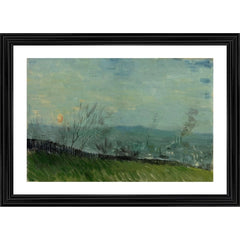 Generic Sunset in Montmartre 1887 Painting With Wood Photo Frame (Multicolor)