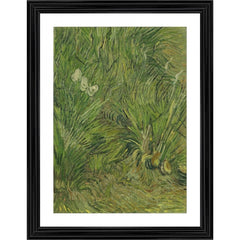 Generic Garden with Butterflies 1890 Painting With Wood Photo Frame (Multicolor)