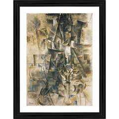 Generic The Piano Accordionist 1911 Painting With Wood Photo Frame (Multicolor)