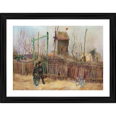 Generic Street Scene in Montmartre 1887 Painting With Wood Photo Frame (Multicolor)