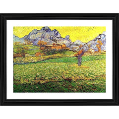 Generic Meadow in the Mountains Saint Paul 1889 Painting With Wood Photo Frame (Multicolor)