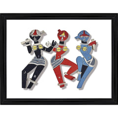 Generic Lady Dancers Painting With Wood Photo Frame (Multicolor)