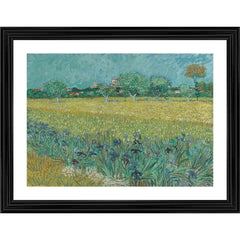 Generic Field with Irises near Arles 1888 Painting With Wood Photo Frame (Multicolor)