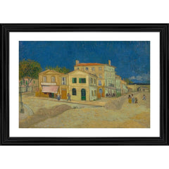Generic The Yellow House 1888 Painting With Wood Photo Frame (Multicolor)