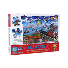 64_Pcs Set Transport Puzzle | Cardboard | Educational Toys | 4+ Years