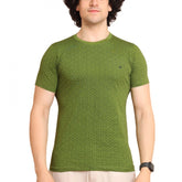 Generic Men's Casual Cotton Printed Round Neck Half Sleeve T-Shirt (Green)