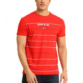 Generic Men's Casual Cotton Printed Round Neck Half Sleeve T-Shirt (Red)