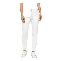 Generic Women's Denim Solid Buttoned Jeans (White)
