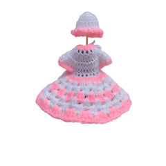 Generic Laddu Gopal Tharad Dress Size: 0 To 6 (White-Baby Pink)