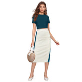 Generic Women's Knitting stretchable Solid Round Neck Cap Sleeve Top (Morpich)