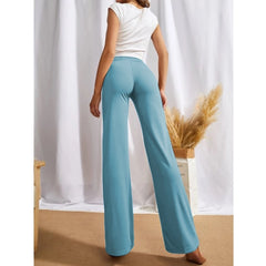 Generic Women's Polyester Solid Regular Fit Pant (Pista)