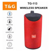 Generic Plastic Rubber Wireless TG113 Bluetooth Speaker (Red)