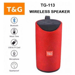 Generic Plastic Rubber Wireless TG113 Bluetooth Speaker (Red)