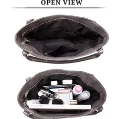 Generic Women's PU Leather Large Shoulder Zipper Handbag (Grey)