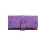 Generic Women's Faux Leather Medium Snap Button Wallet (Purple)