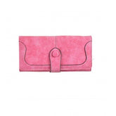 Generic Women's Faux Leather Medium Snap Button Wallet (Pink)