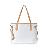 Generic Women's Canvas Medium Shoulder Zipper Handbag (White)