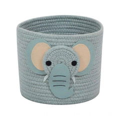 Generic Cotton Elephant Basket 10x8 Inch Pack of 1 (Grey)