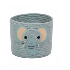 Generic Cotton Elephant Basket 10x8 Inch Pack of 1 (Grey)