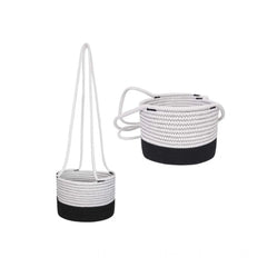Generic Cotton Hanging Planter Flower Basket Pack of 1 (Black & White)