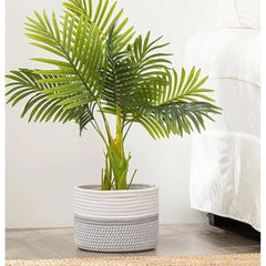 Generic Cotton Storage Rope Woven Baskets 9x7 Inch Pack of 1 (Grey)