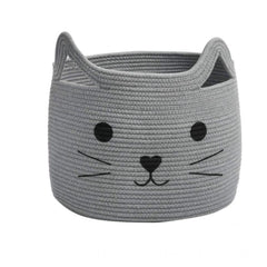 Generic Cotton Large Storage Cat Basket 15x11 Inch Pack of 1 (Grey)