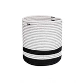 Generic Cotton Large Woven Storage Basket 10x10 Inch Pack of 1 (Black & White)