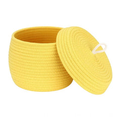 Generic Cotton Bear Shaped Storage Matka Basket With Lid Pack of 1 (Yellow)