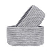Generic Cotton Storage Rope Woven Baskets Pack of 2 (Grey)