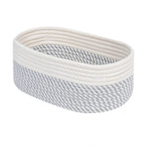 Generic Cotton Oval Storage Rope Woven Baskets Pack of 1 (Grey White)
