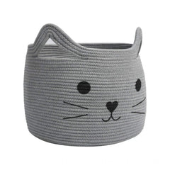 Generic Cotton Large Storage Cat Basket 15x11 Inch Pack of 1 (Grey)