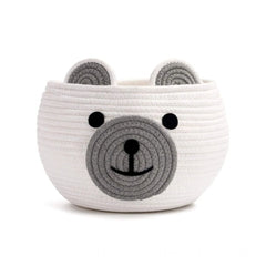 Generic Cotton Bear Shaped Storage Baskets Pack of 1 (White)