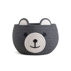 Generic Cotton Bear Shaped Storage Baskets Pack of 1 (Grey)