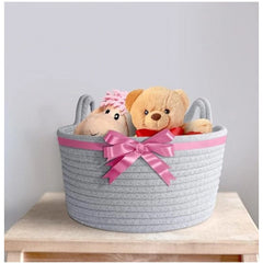 Generic Cotton Plain Cat Basket 9x5 Inch Pack of 1 (Grey)